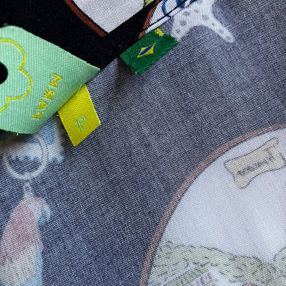 Farm Rio Trip Souvenir Black Wrap Mini Dress Size P/ Small - Picture 7 of 8